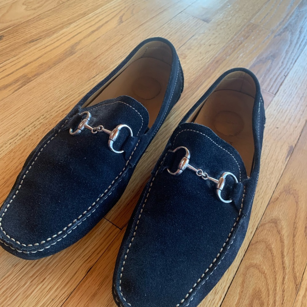 Neiman Marcus Men’s leather suede loafers. Dark Blue/Navy. 10M. With Box - Picture 12 of 12